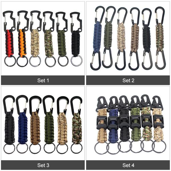 6 pcs paracord braided lanyards with clips keyring for outdoor survival hiking backpack camping equipment
6 pcs paracord braided lanyards with clips keyring for outdoor survival hiking backpack camping equipment