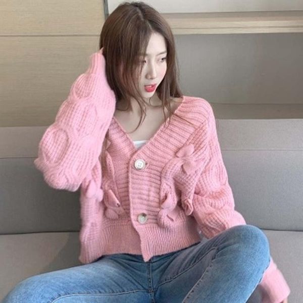 women's knits & tees short sweater cardigan jacket 2021 spring and autumn sweet soft girl solid color loose knit en*, White
women's knits & tees short sweater cardigan jacket 2021 spring and autumn sweet soft girl solid color loose knit en*, White