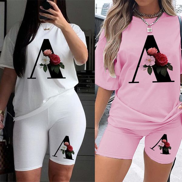 two piec set letter t shirts and shorts set summer short sleeve o-neck casual joggers biker shorts outfit for woman, White
two piec set letter t shirts and shorts set summer short sleeve o-neck casual joggers biker shorts outfit for woman, White