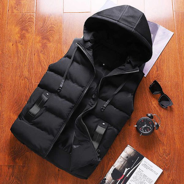 autumn winter 2021 down cotton vest new korean hooded thickened coat men's slim and leisure youth shawl, Black;white
autumn winter 2021 down cotton vest new korean hooded thickened coat men's slim and leisure youth shawl, Black;white
