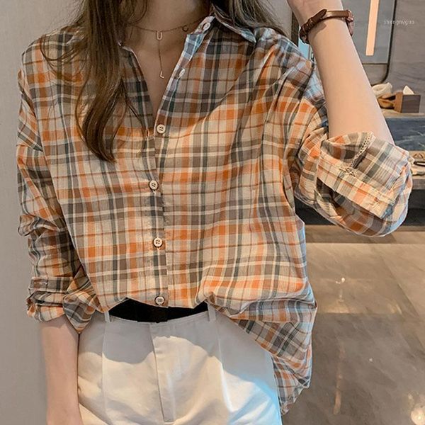 fashion women clothing 2021 button plaid ladies blusas femininas shirts for harajuku plus szie 4xl vingate 0491 women's blouses, White
fashion women clothing 2021 button plaid ladies blusas femininas shirts for harajuku plus szie 4xl vingate 0491 women's blouses, White