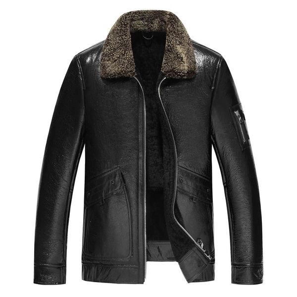 men's leather & faux gours winter genuine jackets men fashion black real shearling sheepskin long coat with natural wool lining warm jf
men's leather & faux gours winter genuine jackets men fashion black real shearling sheepskin long coat with natural wool lining warm jf