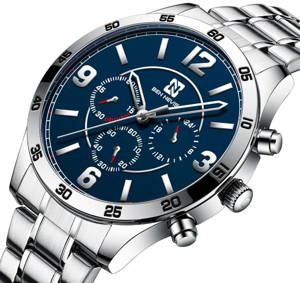 wristwatches mens watches 2021 fashion stainless steel blue business chronograph quartz wristwatch relogio masculino, Slivery;brown
wristwatches mens watches 2021 fashion stainless steel blue business chronograph quartz wristwatch relogio masculino, Slivery;brown
