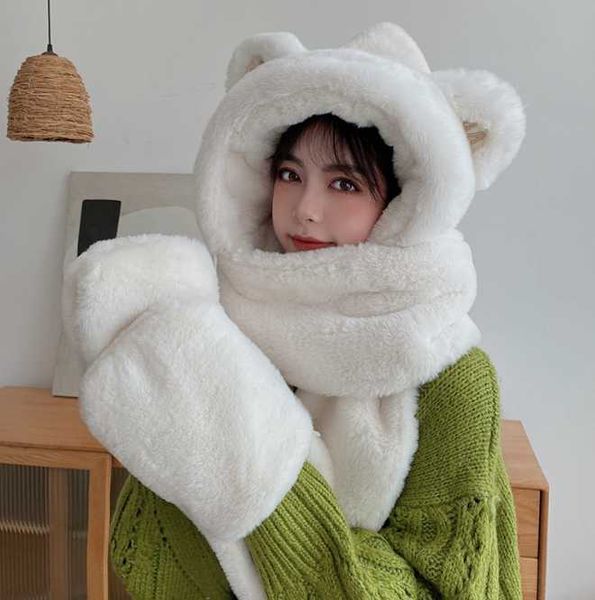 hats, scarves & gloves sets white cartoon bear korean plush bomber hats fur hat scarf 3in1 set wraps furry cap head warmer outdoor earflap g, Blue;gray 
hats, scarves & gloves sets white cartoon bear korean plush bomber hats fur hat scarf 3in1 set wraps furry cap head warmer outdoor earflap g, Blue;gray