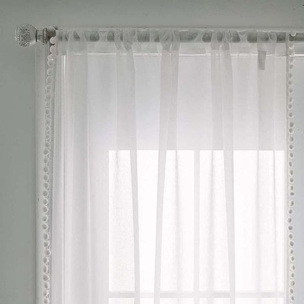 curtain & drapes mcao linen textured window sheer with pom for bedroom living room semi transparent voile panel light filteringtj3989
curtain & drapes mcao linen textured window sheer with pom for bedroom living room semi transparent voile panel light filteringtj3989