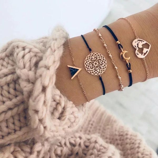 charm bracelets bohemian hollow disc bead love moon alloy bracelet set of 5, Golden;silver
charm bracelets bohemian hollow disc bead love moon alloy bracelet set of 5, Golden;silver