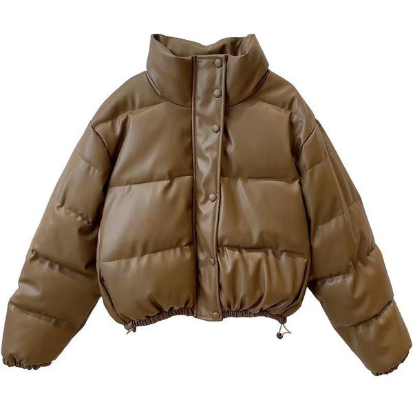 women's down & parkas zxqj women solid faux leather puffer parka 2021 winter fashion lady thick warm windproof pocket streetwear female, Black
women's down & parkas zxqj women solid faux leather puffer parka 2021 winter fashion lady thick warm windproof pocket streetwear female, Black