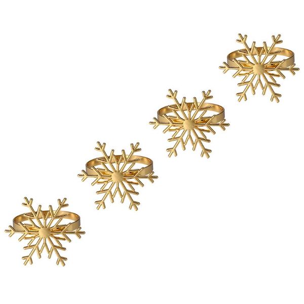 napkin rings 4pcs creative christmas buckles lovely xmas (golden)