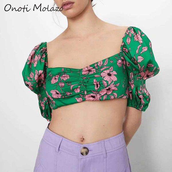women's blouses & shirts onoti molazo casual floral print women blouse spring chic ladies short female 2021 summer fashion, White
women's blouses & shirts onoti molazo casual floral print women blouse spring chic ladies short female 2021 summer fashion, White