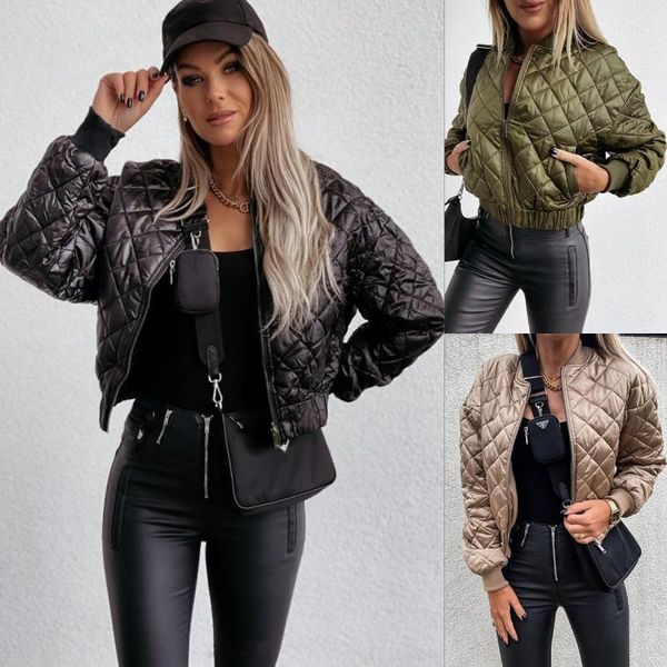 women's jackets autumn and winter 2021 solid color fashion short zipper jacket cotton clothes, Black;brown
women's jackets autumn and winter 2021 solid color fashion short zipper jacket cotton clothes, Black;brown