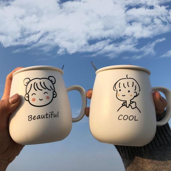mugs creative simple couple ceramic cup with lid spoon cute girl boy household water milk up cartoon japan style
mugs creative simple couple ceramic cup with lid spoon cute girl boy household water milk up cartoon japan style