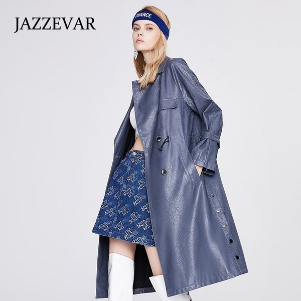 jiazehua leather coat women's 2021 autumn winter new double breasted knee length loose windbreaker, Black
jiazehua leather coat women's 2021 autumn winter new double breasted knee length loose windbreaker, Black