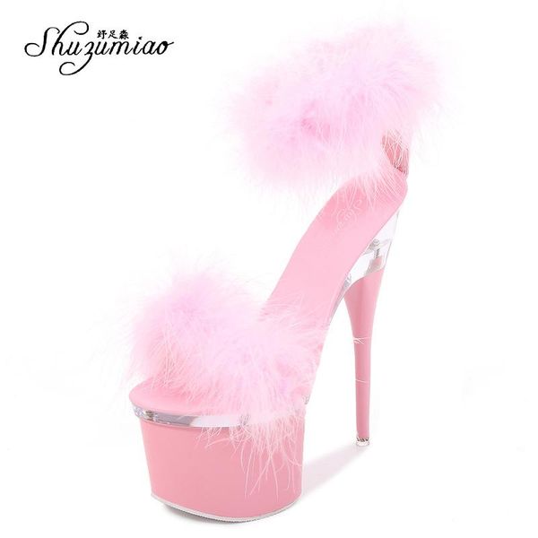 sandals women high platform super heels 17.5 cm feather ladies luxury clear crystal strippers shoes, Black
sandals women high platform super heels 17.5 cm feather ladies luxury clear crystal strippers shoes, Black