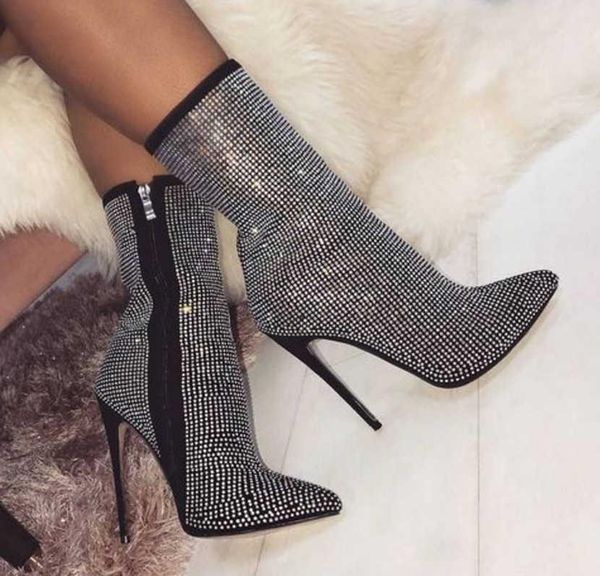 boots large women's boots, pointed diamond high heel bare fashionable and short, Black
boots large women's boots, pointed diamond high heel bare fashionable and short, Black
