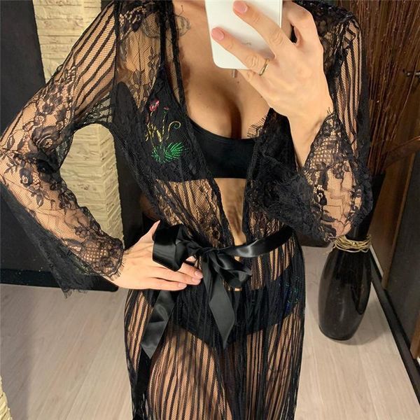 women's swimwear ladies bikini kafatan cover ups deep v neck long sleeve cardigan bathing beachwear lace perpsective swimsuits dres, White;black
women's swimwear ladies bikini kafatan cover ups deep v neck long sleeve cardigan bathing beachwear lace perpsective swimsuits dres, White;black