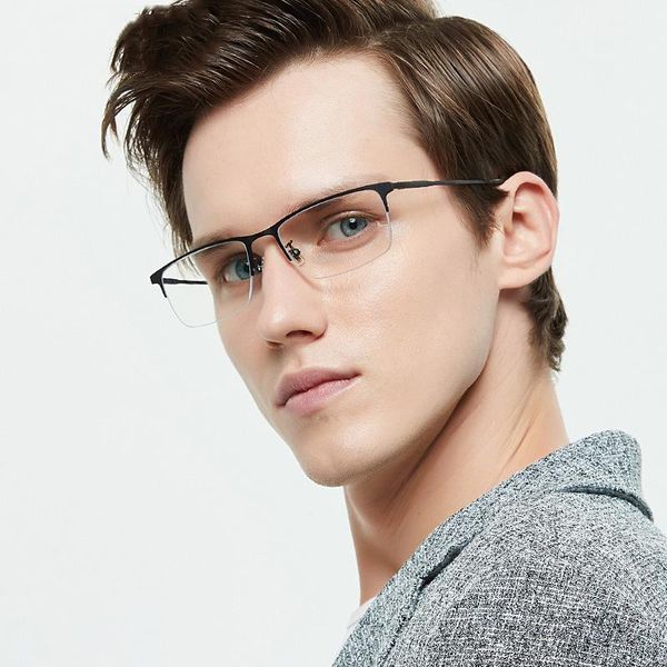 fashion sunglasses frames veshion titanium glasses frame men half rim optical eyewear male spectacle prescription points ultra-light retro, Black
fashion sunglasses frames veshion titanium glasses frame men half rim optical eyewear male spectacle prescription points ultra-light retro, Black