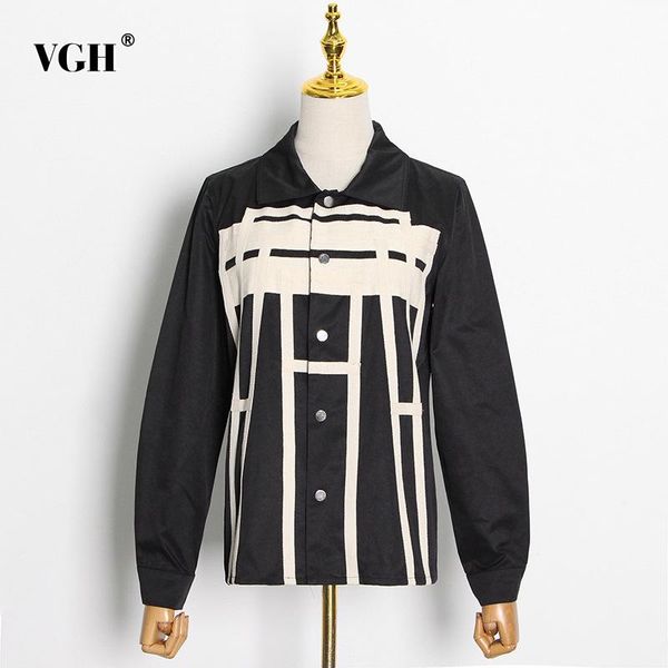 women's jackets vgh hit color casual jacket for women lapel long sleeve print striped streetwear female fashion clothing 2021, Black;brown
women's jackets vgh hit color casual jacket for women lapel long sleeve print striped streetwear female fashion clothing 2021, Black;brown