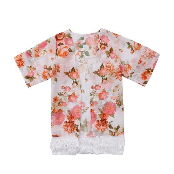 women's swimwear 2021 kids floral printed summer thin beachwear cover ups blouses baby gilrs tassels loose outdoor bathing suit, White;black
women's swimwear 2021 kids floral printed summer thin beachwear cover ups blouses baby gilrs tassels loose outdoor bathing suit, White;black