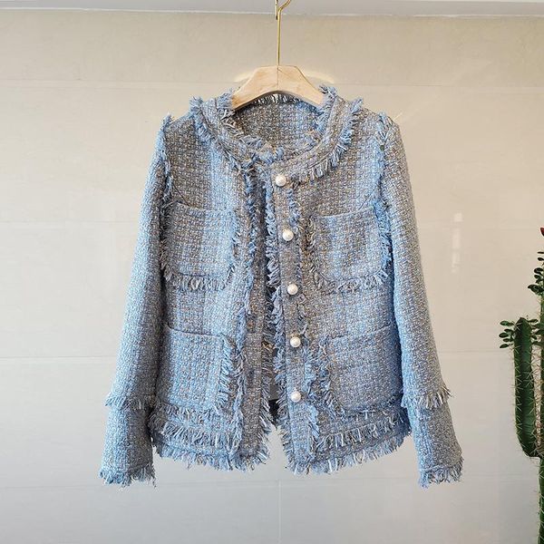 women's jackets autumn winter vintage plaid tweed women o-neck long sleeve loose woolen coats office lady tassel pockets pearls b599, Black;brown
women's jackets autumn winter vintage plaid tweed women o-neck long sleeve loose woolen coats office lady tassel pockets pearls b599, Black;brown
