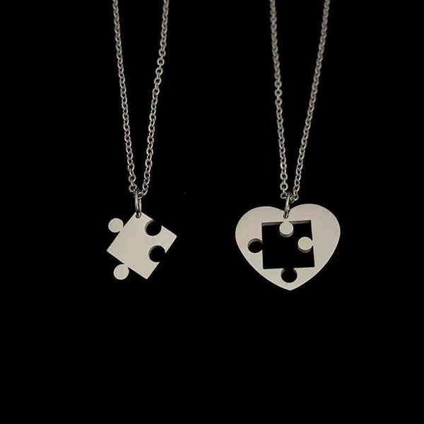 puzzle heart matching pendant couple paired necklace for lovers friends women men stainless steel neck chain trendy collar, Silver
puzzle heart matching pendant couple paired necklace for lovers friends women men stainless steel neck chain trendy collar, Silver
