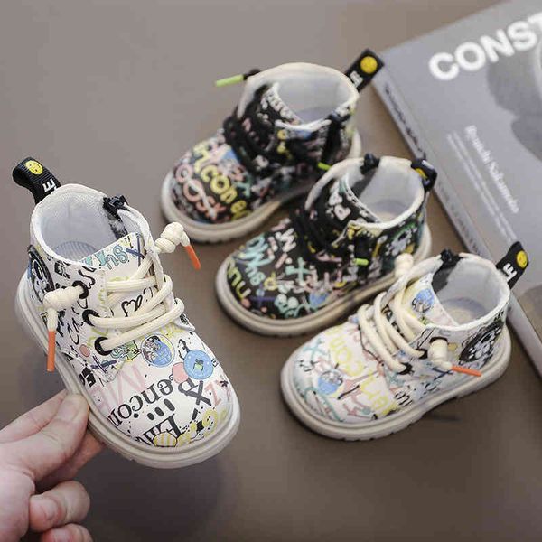 boots toddler shoes children' martin soft soled non slip infant versatile casual boys and girls spring autumn short trend, Black;grey