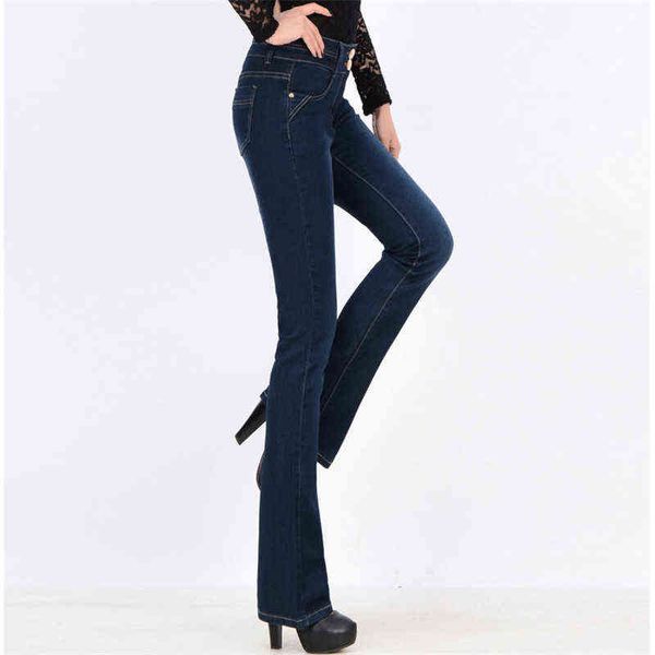 plus size female stretch slim denim flares pants mom's high waist jeans breathable fashion women bell bottom trousers 211129, Blue
plus size female stretch slim denim flares pants mom's high waist jeans breathable fashion women bell bottom trousers 211129, Blue