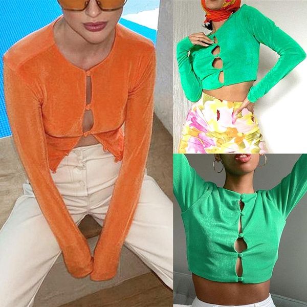 women's t-shirt cropped cardigan button long-sleeve shirt fashion solid color buttoned, White
women's t-shirt cropped cardigan button long-sleeve shirt fashion solid color buttoned, White