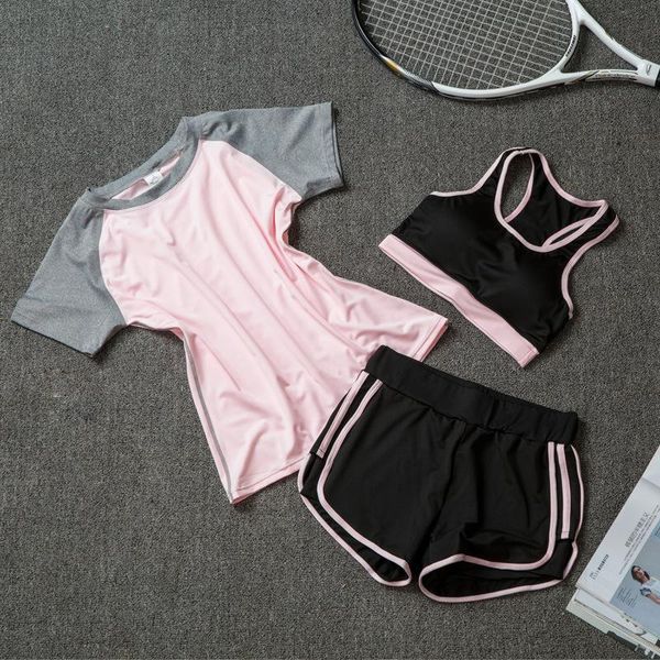 two piece dress spring and summer loose lady suit women's gym running professional wear short sleeve quick-drying clothes set of three, White
two piece dress spring and summer loose lady suit women's gym running professional wear short sleeve quick-drying clothes set of three, White