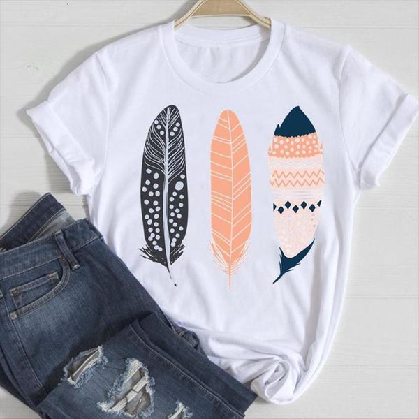 short sleeve feather 90s style women t shirt fashion cartoon summer graphic lady print tee female tshirts clothes, White
short sleeve feather 90s style women t shirt fashion cartoon summer graphic lady print tee female tshirts clothes, White