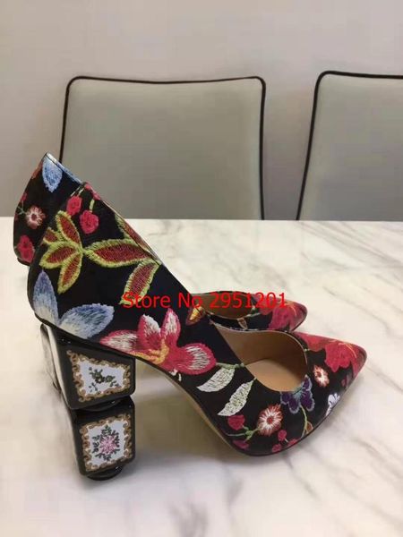 dress shoes women's sweet fashion floral stilettos party wedding high heels sapatos mujer pink white chunky heel pumps, Black
dress shoes women's sweet fashion floral stilettos party wedding high heels sapatos mujer pink white chunky heel pumps, Black