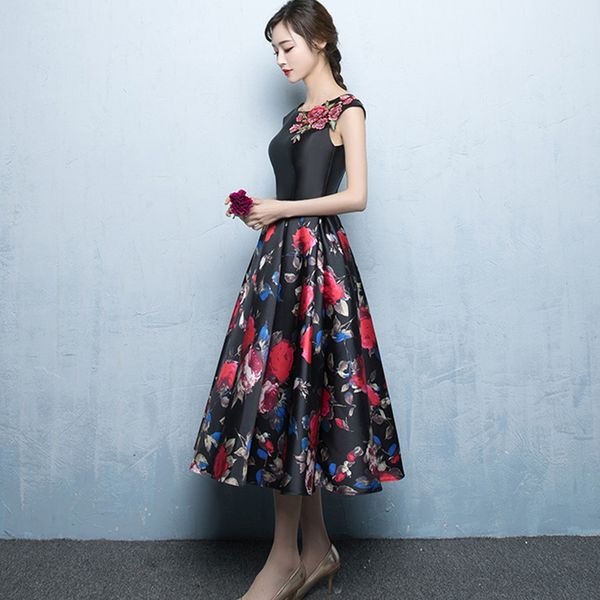 new short flowers prom dresses robe de soiree 2021 vestidos elegant party performance gown, Black
new short flowers prom dresses robe de soiree 2021 vestidos elegant party performance gown, Black