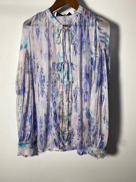 women's blouses & shirts women tie dye printed lace-up long sleeve blouse 2021 summer lady casual slightly transparent stand collar shi, White
women's blouses & shirts women tie dye printed lace-up long sleeve blouse 2021 summer lady casual slightly transparent stand collar shi, White