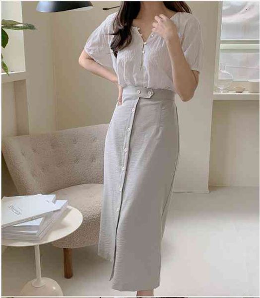 girls summer blouse women suit white shirt short sleeves high waist long a line skirts two piece suits sell, Gray
girls summer blouse women suit white shirt short sleeves high waist long a line skirts two piece suits sell, Gray