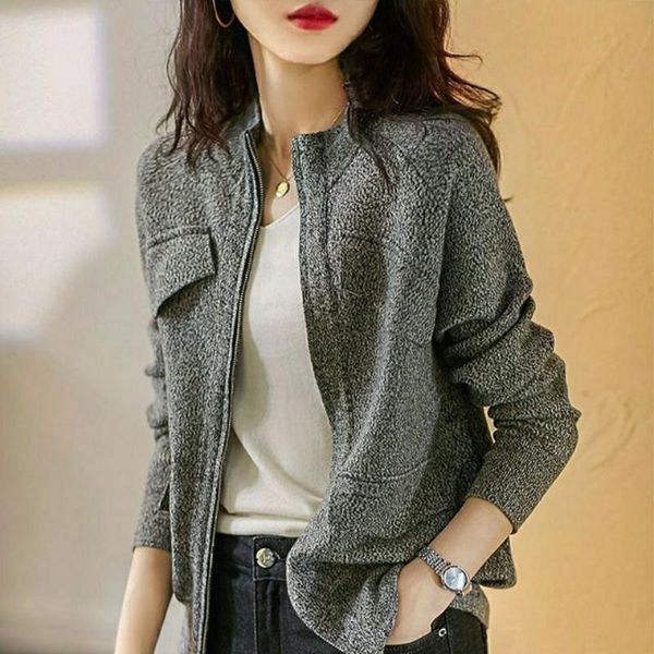 women's knits & tees women autumn long sleeve sweater cardigan casual o-neck solid color jumpers female fashion zipper knitted h166, White
women's knits & tees women autumn long sleeve sweater cardigan casual o-neck solid color jumpers female fashion zipper knitted h166, White