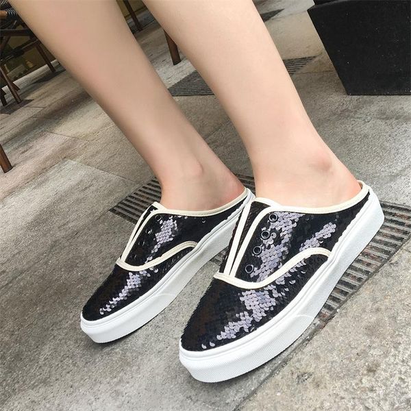 slippers 2021 summer women round toe platform multi-color glitter sneakers slides bling sequins muffins slingbacks shoes woman, Black
slippers 2021 summer women round toe platform multi-color glitter sneakers slides bling sequins muffins slingbacks shoes woman, Black
