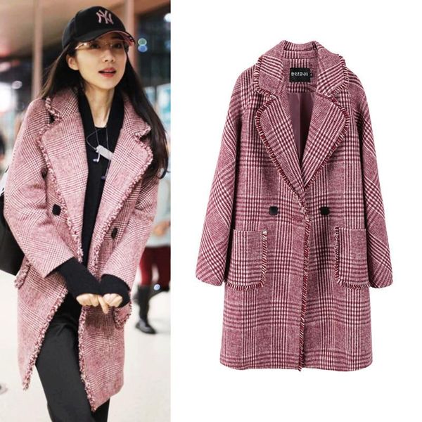 women's wool & blends cloth coat of fund 2021 autumn winters is han star with long tassels whom 3669 edition grid, Black
women's wool & blends cloth coat of fund 2021 autumn winters is han star with long tassels whom 3669 edition grid, Black