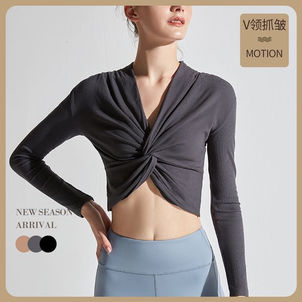 tees t-shirt yoga suit women's spring and autumn sports t-shirt tight exposed navel fast drying running pleated v-neck cross long slee, White
tees t-shirt yoga suit women's spring and autumn sports t-shirt tight exposed navel fast drying running pleated v-neck cross long slee, White