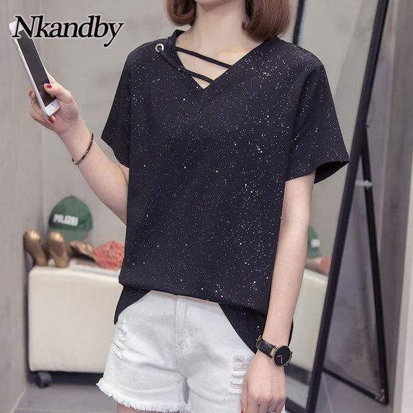 women's t-shirt plus size women t shirts 2021 summer fashion v-neck short sleeve oversize shining cool cotton korean female clothes, White
women's t-shirt plus size women t shirts 2021 summer fashion v-neck short sleeve oversize shining cool cotton korean female clothes, White