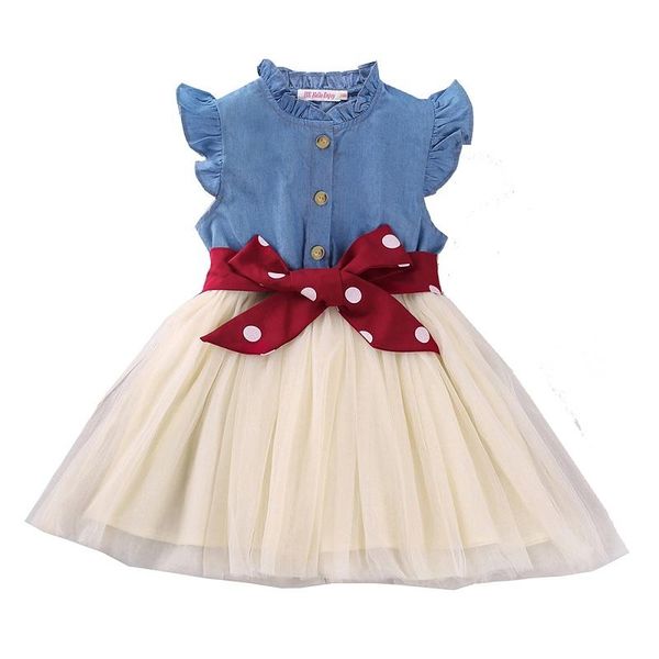 girl's dresses 1-6y summer lovely kids girls dress denim lace patchwork ruffles sleeve bow tutu, Red;yellow
girl's dresses 1-6y summer lovely kids girls dress denim lace patchwork ruffles sleeve bow tutu, Red;yellow