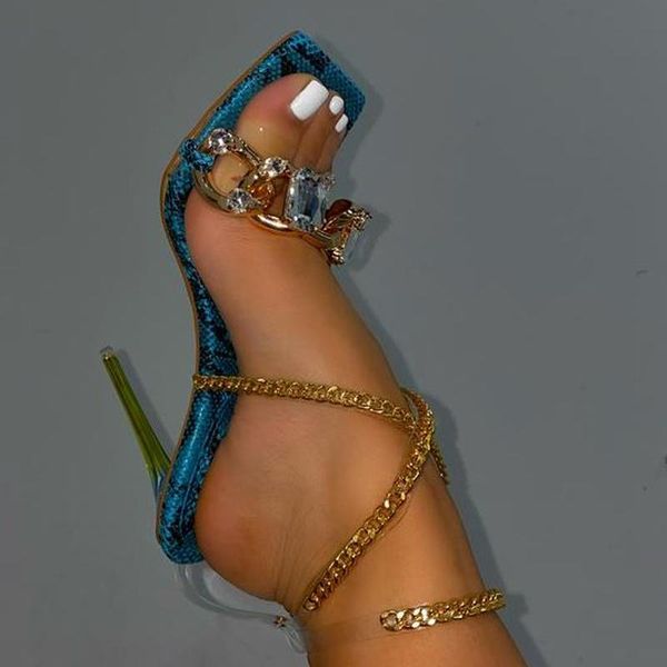 sandals women's high heels crystal chain summer party fashion square toe transparent stiletto women, Black
sandals women's high heels crystal chain summer party fashion square toe transparent stiletto women, Black