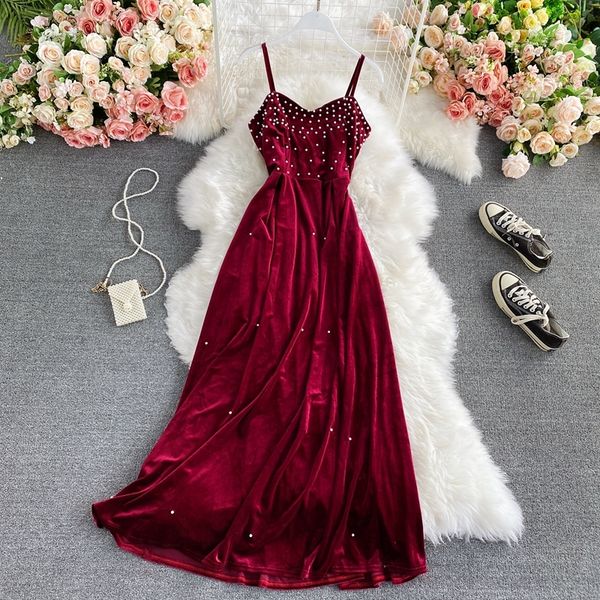 2021 beading veet spaghetti strap women elegant high waist party vestidos female big swing slim robe fashion 9k16, Black;gray
2021 beading veet spaghetti strap women elegant high waist party vestidos female big swing slim robe fashion 9k16, Black;gray