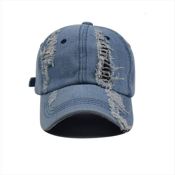 vintage washed denim baseball cap distressed ripped hole breathable visor outdoor adjustable snapback hat, Blue;gray
vintage washed denim baseball cap distressed ripped hole breathable visor outdoor adjustable snapback hat, Blue;gray