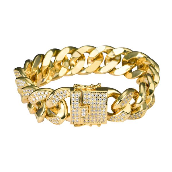 big heavy 8inch 18mm micro pave cz cubic zirconia cuban link bracelet full iced out chain bangle wristband hip hop punk jewelry gifts for lo, Black
big heavy 8inch 18mm micro pave cz cubic zirconia cuban link bracelet full iced out chain bangle wristband hip hop punk jewelry gifts for lo, Black
