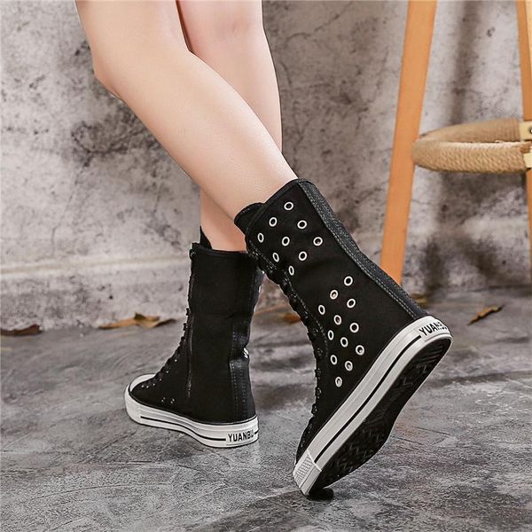 boots spring and autumn middle tube canvas shoes fashion female students korean zipper high casual men's, Black
boots spring and autumn middle tube canvas shoes fashion female students korean zipper high casual men's, Black