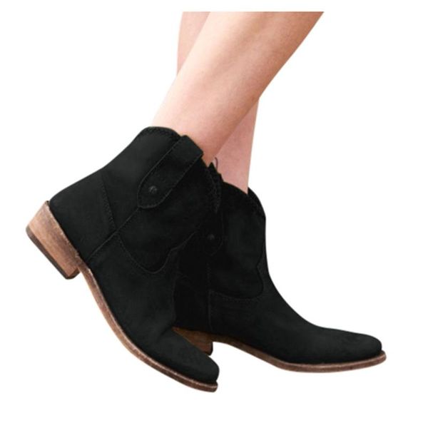 boots cross-border women's style pointed toe solid color short straps low square heel large size mid-heel nude, Black 
boots cross-border women's style pointed toe solid color short straps low square heel large size mid-heel nude, Black