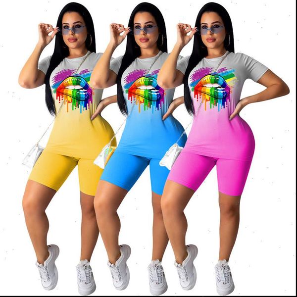 casual gradient lips print 2 piece set women summer tracksuit short sleeve biker shorts lounge wear outfits matching sets, Gray
casual gradient lips print 2 piece set women summer tracksuit short sleeve biker shorts lounge wear outfits matching sets, Gray