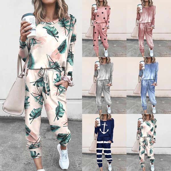 2021 new autumn sleeve two piece set women casual print o neck drawstring elastic waist long pant ladies fashion suit 2np7, Gray
2021 new autumn sleeve two piece set women casual print o neck drawstring elastic waist long pant ladies fashion suit 2np7, Gray