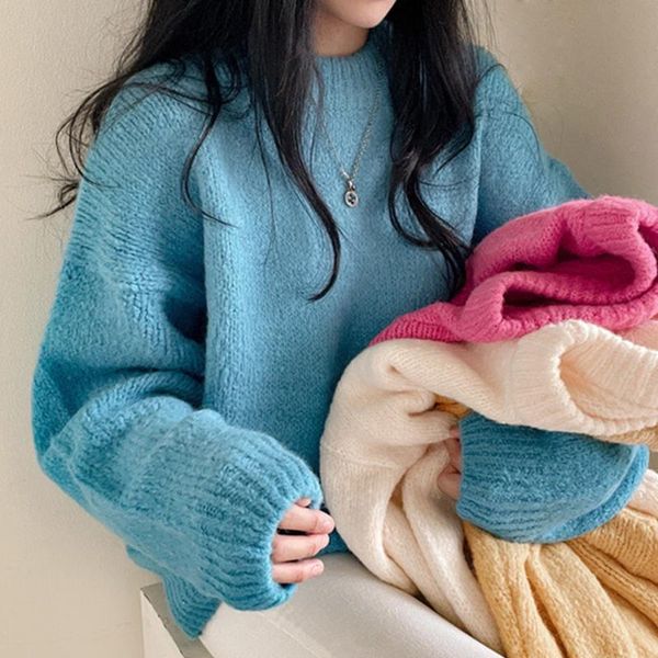 women's sweaters south korean chic spring hundred candy-colored cover head loose thick line casual lantern sleeve knitted soft warm swe, White;black
women's sweaters south korean chic spring hundred candy-colored cover head loose thick line casual lantern sleeve knitted soft warm swe, White;black