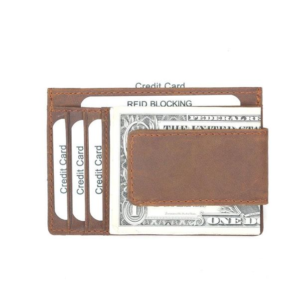 card holders retro business men's leather cowhide holder small wallet id bag mini, Brown;gray