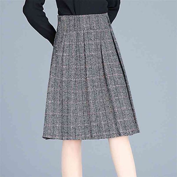 spring vintage plaid woolen pleated skirt high-waist saias na altura do joelho office skirts womens 210527, Black
spring vintage plaid woolen pleated skirt high-waist saias na altura do joelho office skirts womens 210527, Black